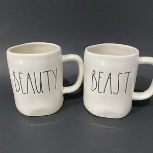 Rae Dunn Beauty and Beast mugs